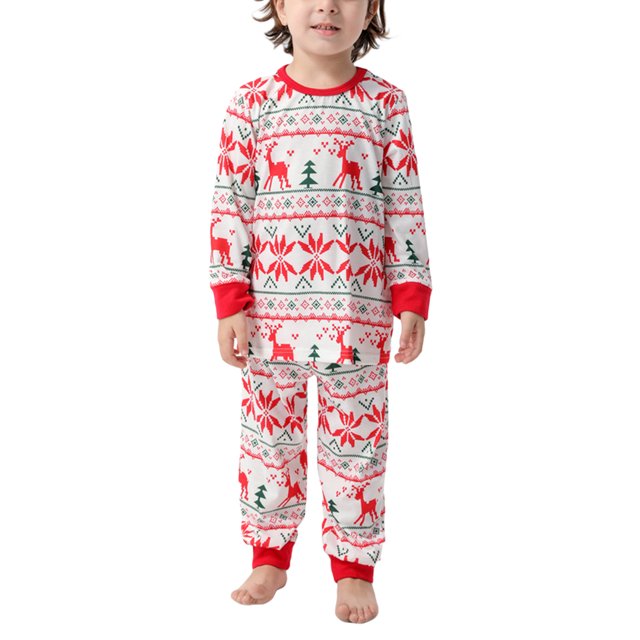 Conjunto de pantalones casuales de manga larga con pijamas de Navidad familiares a juego XBTCLXEBCO 7-8 años