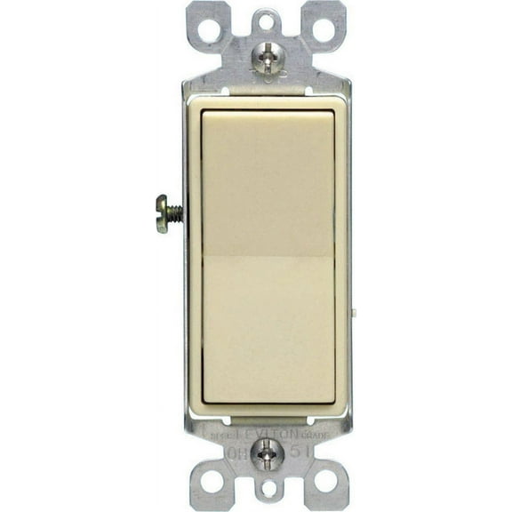 Leviton Decora Rocker Switch 5603-2IS - 15 Amp 3-Way AC Quiet - Ivory