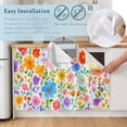 thumbnail image 5 of Colorful Spring Floral Cabinet Curtain 35"Wx35"L, Dustproof Under Sink Skirt with Self Adhesive Tape, Summer Watercolor Botanical Cabinet Curtain Cover for Kitchen Sink, Bathroom Vanity, Laundry Room, 5 of 9