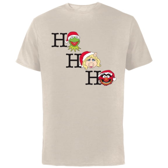 Disney Muppets Kermit Miss Piggy and Animal Holiday - Short Sleeve Cotton T-Shirt for Adults -Customized-Natural