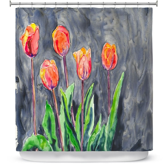 Shower Curtains 70" x 73" from DiaNoche Designs by Brazen Design Studio - Tulips