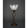 thumbnail image 1 of Toltec Lighting 35-BRZ-755 Leaf Mini Table Lamp Shown In Bronze Finish With 7 Gold Ice Glass, 1 of 1