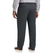 Big and Tall Essentials by DXL Mens Pleated Dress Pants, Dark Grey, 54W x 30L