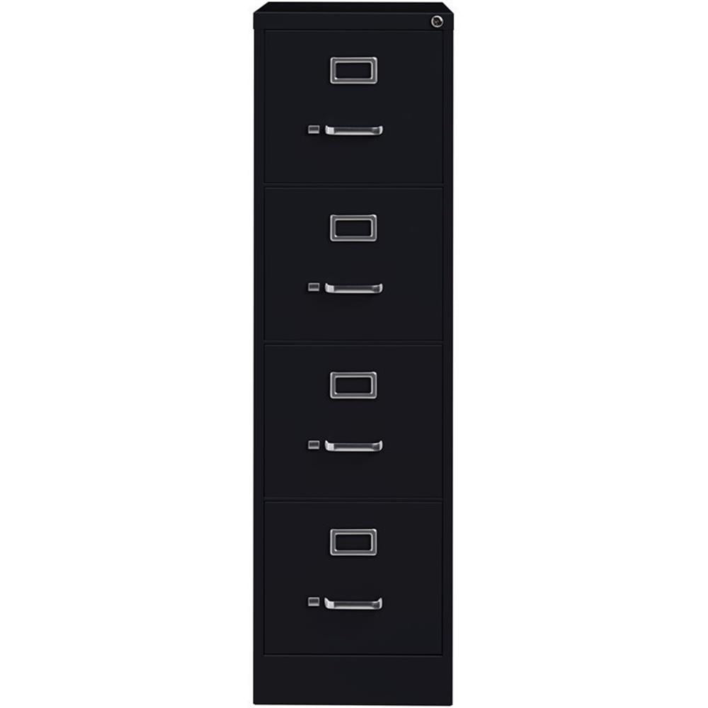 Scranton & Co 26.5"D Metal 4-Drawer Letter Width Vertical Filing Cabinet Black