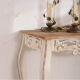 thumbnail image 3 of Hassch Vintage Console Table in Antique White, 43.31" Distressed Carved Sofa Table with Natural Wood Textured Top, Scalloped Edge and Curved Legs for Living Room, Entryway, Hallway, Foyer, 3 of 6