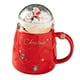 thumbnail image 2 of Taza de cerámica navideña, linda taza navideña, taza navideña para la mañana, vajilla decorativa para café Rojo, 2 of 9