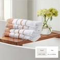 thumbnail image 4 of Luxurious Soft Cotton Decorative 4 Pack Hand Towel Set, Clay / Taupe., 4 of 6