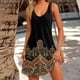 thumbnail image 2 of vestido casual de mujer con bolsillos vestido de playa boho de verano blusas florales para mujer camisetas vestido con cuello en v vestidos sin mangas sueltos negro / m, 2 of 7