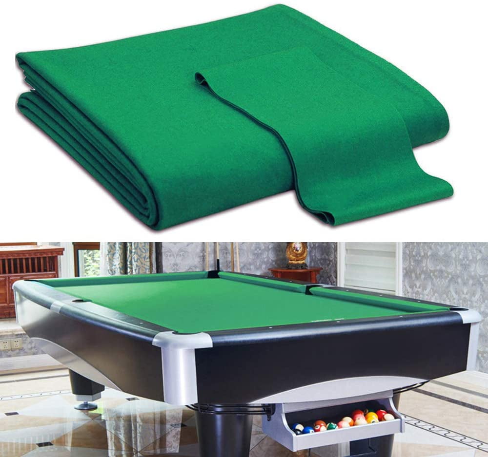 2pcs 9ft Pool Snooker Table Cloth Felt Billiards Table Accessory Green 