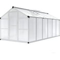 thumbnail image 7 of Garvee 8x12 FT Polycarbonate Greenhouse for Outdoors, Heavy-Duty Aluminum Frame, Walk-in Greenhouse with Lockable Door & Adjustable Roof Vent, All-Season Greenhouse for Backyard, Garden, Patio, Clear, 7 of 7