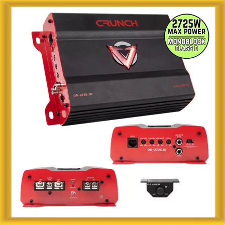 Crunch DR-2725.1D V-Drive 2725W Max Power Mono Block Car Amplifier Class D New