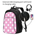 thumbnail image 2 of Disketp Pink And White Polka Dot Mochila de Viaje Estampada para Laptop con Puerto de Carga USB, Mochila Impermeable para Computadora – Regalo para Hombres y Mujeres, 2 of 7