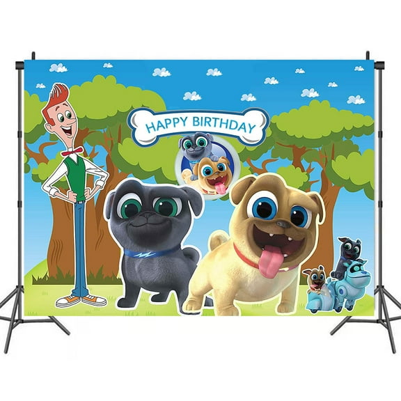 Puppy Dog Pals Party Decorations Happy Birthday Party Backdrop, Puppy Dog Pals Party Supplies Decor Background Indoor Outdoor Banner