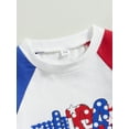 thumbnail image 5 of Bagilaanoe 4th of July Clothes for Toddler Baby Boys Short Sleeve Letter Print T Shirt Tops + Stars Stripes Shorts 6M 12M 18M 24M 3T Kids Independence Day Outfits 2pcs Short Pants Set, 5 of 9