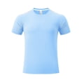 thumbnail image 5 of PLHWHYQ Men's Crew Neck Moisture Wicking Workout Shirts, Lightweight Short Sleeve Athletic Running Gym Performance Activewear Tops Blue XL, 5 of 6