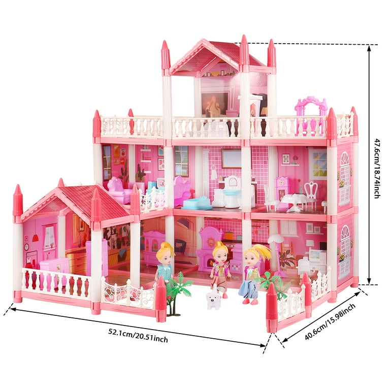 New Big Size Girls Princess Villa Toy Handmade Doll House Castle DIY House  Toy Dollhouse Birthday Gifts Educational Toys