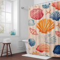 thumbnail image 3 of Colorful Seashell Bathroom Shower Curtain, Retro Summer Waterproof Washable Soft Bath Curtain for Bathtub Decor with 12 Hooks&Grommet, 60x72 Inch, 3 of 9
