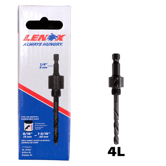 Arbor para Broquero Sierra Copa 4L LENOX de 1/4 Pulgadas