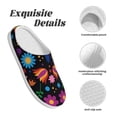 thumbnail image 5 of Lsque Colorful Floral2 Pattern Womens Comfort Cotton on Scuff With Memory Foam and Anti-skid Sole Slipper-40/41, 5 of 7