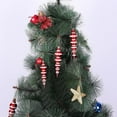 thumbnail image 6 of 14cm Red Striped Christmas Finial Ornaments, Shatterproof Plastic Hanging Decor, Festive Pendants for Xmas Tree & Holiday Decoration, 6 of 7