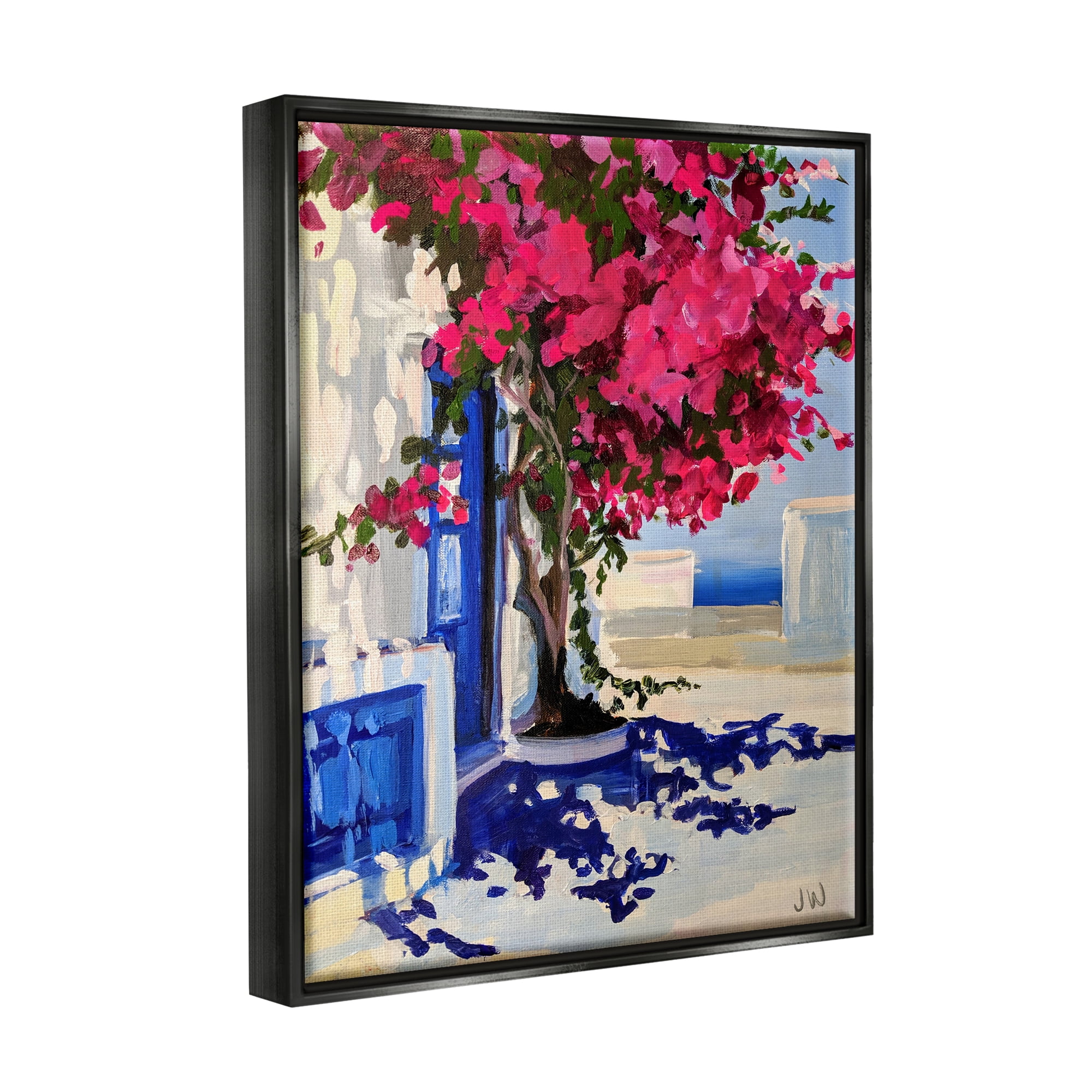 Stupell Industries Abstract Tree in City Botanical & Floral Painting Black Floater Framed Canvas Art Print Wall Art, 25 x 31