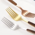 thumbnail image 4 of 16 Piece Wood Surface Matte Gold Head Stainless Steel Flatware Set, Service for 4, 4 of 6