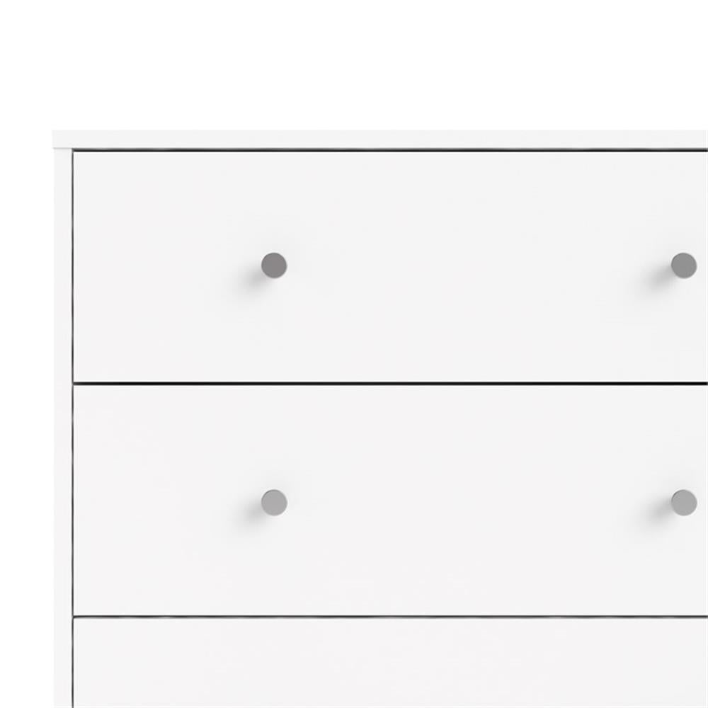 Pemberly Row 3 Piece Modern Wood Dresser and Nightstand Bedroom Set in White