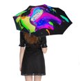 thumbnail image 5 of POBUDS Windproof Automatic Umbrella – Steel-Carbon Fiber Frame, UV-Blocking Black Coating Inside, Auto Open/Close - Liquid Marbling Paint Background, 5 of 8