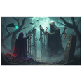 thumbnail image 1 of Gothic Design Halloween Banner Grim Reaper Decoration Spooky Theme Moonlit Backdrop for Horror Parties Haunted Houses Themed Events, 1 of 5