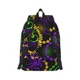 thumbnail image 2 of Honeii Neon Mardi Gras Print Canvas College Laptop Backpack, Durable Rucksack Travel Notebook Bag School Backpack Book Bag for Men Women-Medium, 2 of 7