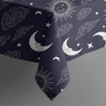 thumbnail image 5 of Dark Blue Sun Moon Cloud Pattern Square Tablecloth,Waterproof Square Table Cover,Wipeable Spillproof Washable Table Cover for Home Kitchen Party Decor 42"X42"(107x107cm), 5 of 6