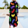 thumbnail image 2 of Jelly Bean Pattern Long Sleeved Shirt Dress Women's skirt Long veiled dresses luxury dresses, 2 of 6