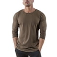 thumbnail image 2 of Kureaily Men's Muscle Exercise Slim Fit T Shirt Gym Exercise Long Sleeve T Shirt Casual T-Shirts,X-Large/(Brown), 2 of 3