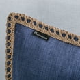 thumbnail image 5 of Phantoscope Farmhouse Burlap Linen Tailored Edge Series Decorative Throw Pillow, 20" x 20", Blue, 1 Pack, 5 of 5