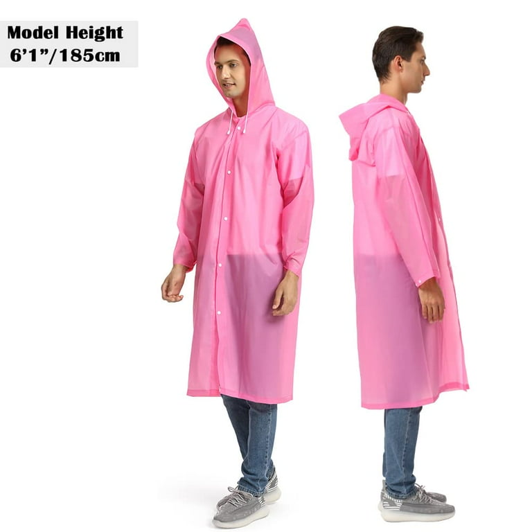 Unisex Adult Raincoat Rain Coat Reusable Waterproof EVA Hooded