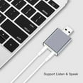 thumbnail image 6 of QiShi Aluminum USB Audio Adapter - 3.5mm Headphone/Mic Jack, Virtual 7.1 Sound Card for Windows/Mac, PC/Laptop (Gray), 6 of 7