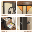 thumbnail image 4 of Romorgniz Corner Computer Desk with Fabric Drawers Gaming Desk with LED Lights Corner Desk with Hutch,Desk for Home Office, Small Space, Bedroom, Rustic Brown, 4 of 7
