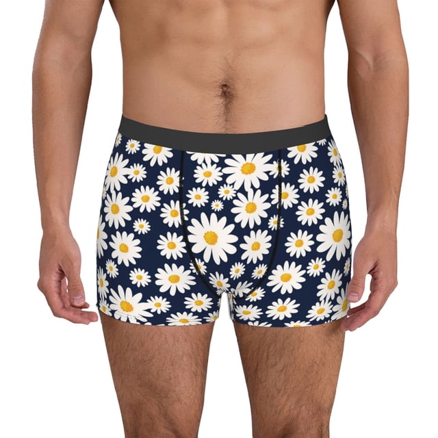 Fotbe Daisy Floral Calzoncillos Tipo Boxer con Bolsa de Soporte Total para Hombre, X-Temp Fresco, Transpirable y de Secado Rápido-X-Large