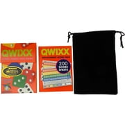 Qwixx Game & Replacement Score Pads Bundle with Hickoryville Velour Drawstring Bag