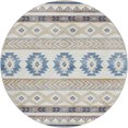 thumbnail image 2 of Addison Rugs Dream Shag Premium Machine Washable Transitional Aztec Taupe Round Rug, 8' x 8', 2 of 8
