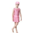 thumbnail image 2 of YMNXA Big Kids Girls Swimsuits Sleeveless Polka Dot Print Comfortable Fashion Swimwear Sun Upf 50+ For Holiday Vacation Beach Pink 18-24 Months, 2 of 6