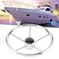 thumbnail image 1 of Volante de barco 135in 5 radios Volante con perilla Acero inoxidable Universal Marine Boat Accesorios ANGGREK Otros, 1 of 8