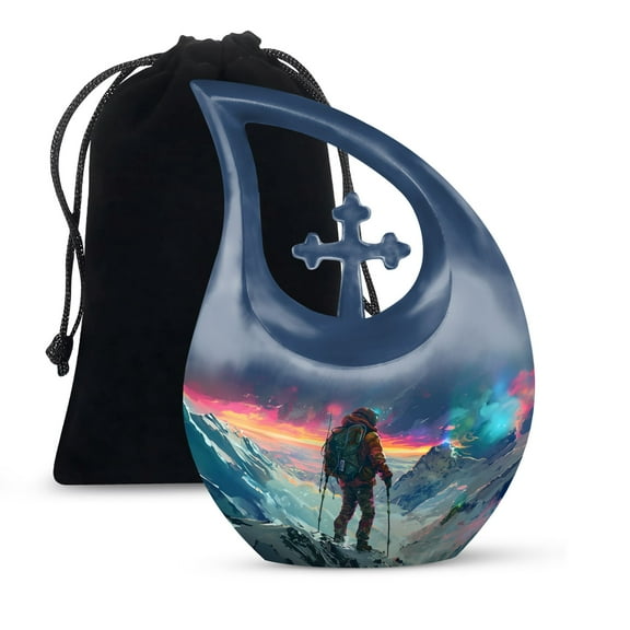 JAGSHASHI Travelling Urns Ashes Adult Female - Cremation Urn For Ashes - Funeral Urns For Human Ashes Adult - Funeral Urn Adult - 10 Inch With Velvet Bag - Cremation Urns For Ashes For Men