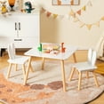 thumbnail image 3 of Gymax 3 Pieces Kids Table & Chairs Set Children Wooden Furniture Set w/Solid Wood Legs, 3 of 10