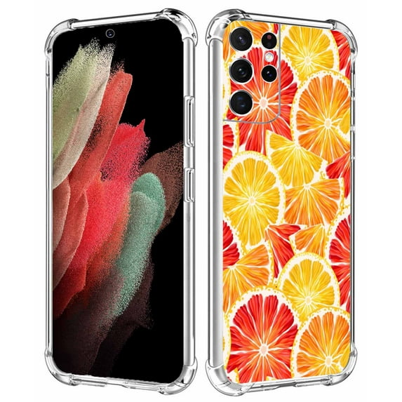Lemon Collage Case for Samsung Galaxy S21 Ultra ,Aesthetic Art Design Pattern TPU Shock Proof Cover Case