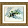thumbnail image 1 of Kovacs, Anna Brigite 24x19 Gold Ornate Wood Framed with Double Matting Museum Art Print Titled - Still Life with Floral, 1 of 4