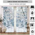 thumbnail image 3 of 82" Wx 84" L Winter Scene Window Curtain Blue Wonderland Snowflake Forest Landscape for Christmas Home Bedroom Living Room Decor Decorations with Fabric Machine Washable, 3 of 5