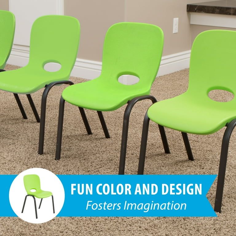 Lifetime Kids Stacking Chairs Indoor/Outdoor Lime Green, 4
