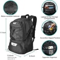 thumbnail image 3 of WOLT Best Basketball Backpack for Man with Ventilated Shoe & Ball Compartments, 34L Basketball Bag Black, 3 of 7
