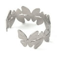 thumbnail image 3 of 5 pc 304 Stainless Steel Cuff Bangles for Women Butterfly Stainless Steel color 1-1/8 inch(2.7cm) Inner Diameter: 2-1/4 inch(5.75cm), 3 of 3